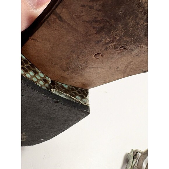 Gucci Thong Sandals Black w/ Silver GG Logo Python Accents Sz EU 34.5 4.5 - Picture 13 of 13